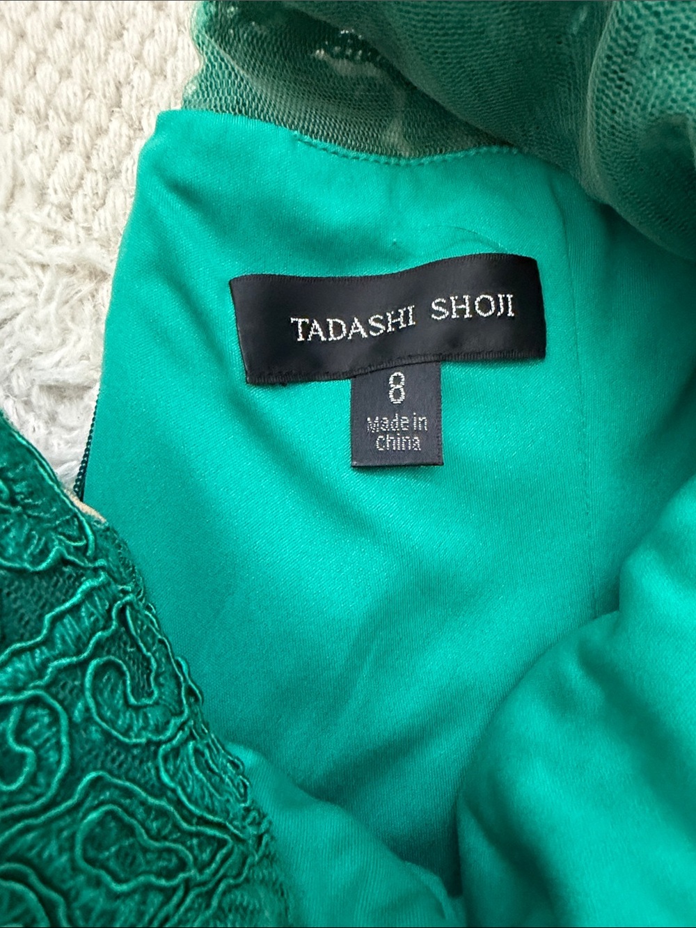 Tadashi Shoji Wohler Cord Embroidered Tulle Gown - Picture 4 of 5